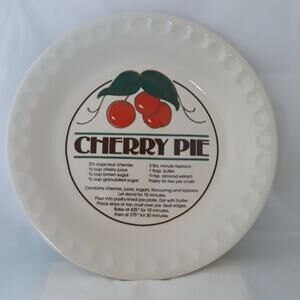 Cherry Pie Recipe Plate Mount Clemens Pottery